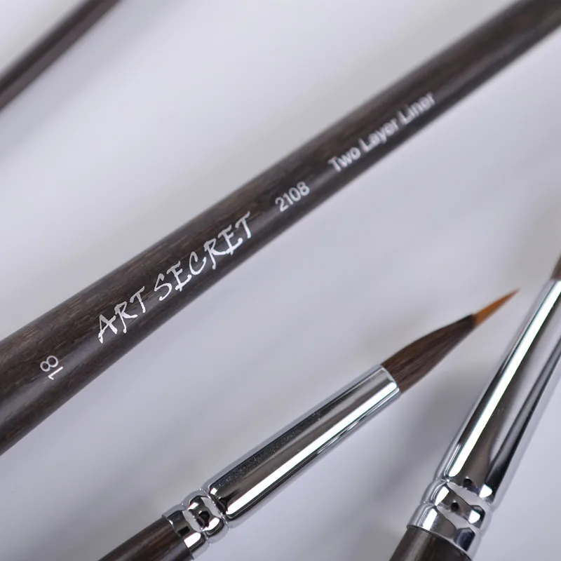 Artsecret 2108 Two Layer Liner Art Acrylic Paints Brush Squirrel Hair Mix Nylon Carbonized Drawing Pen For Details 6