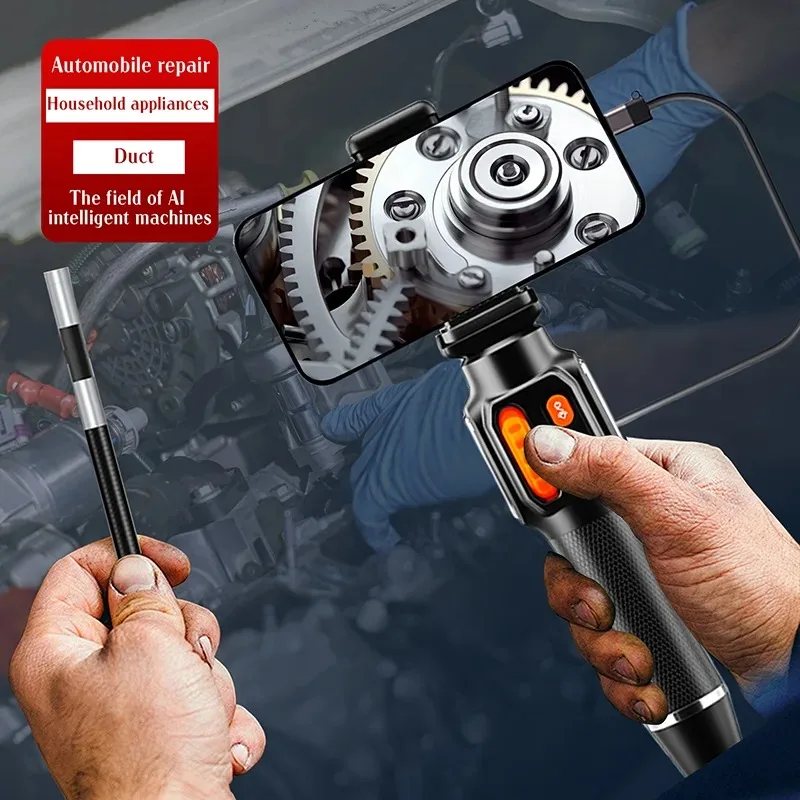 Type-C 360° Two-Way Rotary Articulating Endoscope Camera HD 480P Car Inspection Industrial Endoscope With LED For IOS Android 2