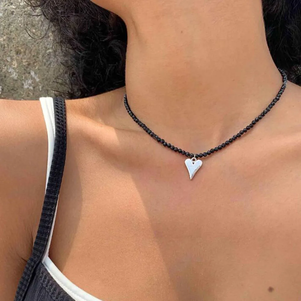 Bohemian Handmade Beaded Chain Chokers for Girls Cute Love