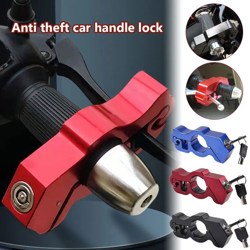 Aluminum Alloy Motorcycle Grip Lock Solid Security Anti Theft Padlock Handlebar Brake Lock Scooter ATV Street Bike Burglar-proof motorcycle brake lever lock handlebar lock electric vehicle off road vehicle alloy handlebar lock anti theft padlock electric