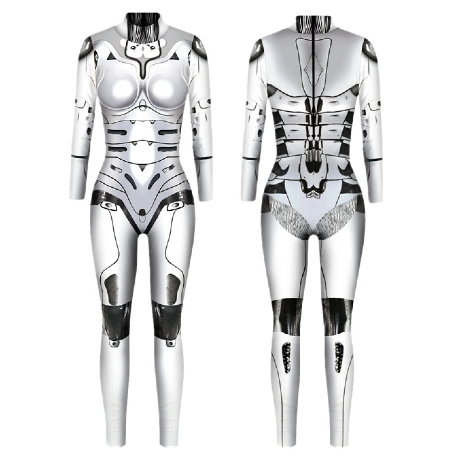 Mono de moda para mujer, estilo robot guerrero punk, tecnología del futuro, disfraz de carnaval, traje sexy ajustado para niña