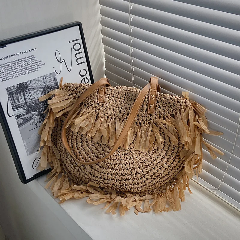 Designer Straw Handbag - Wicker Purse EC