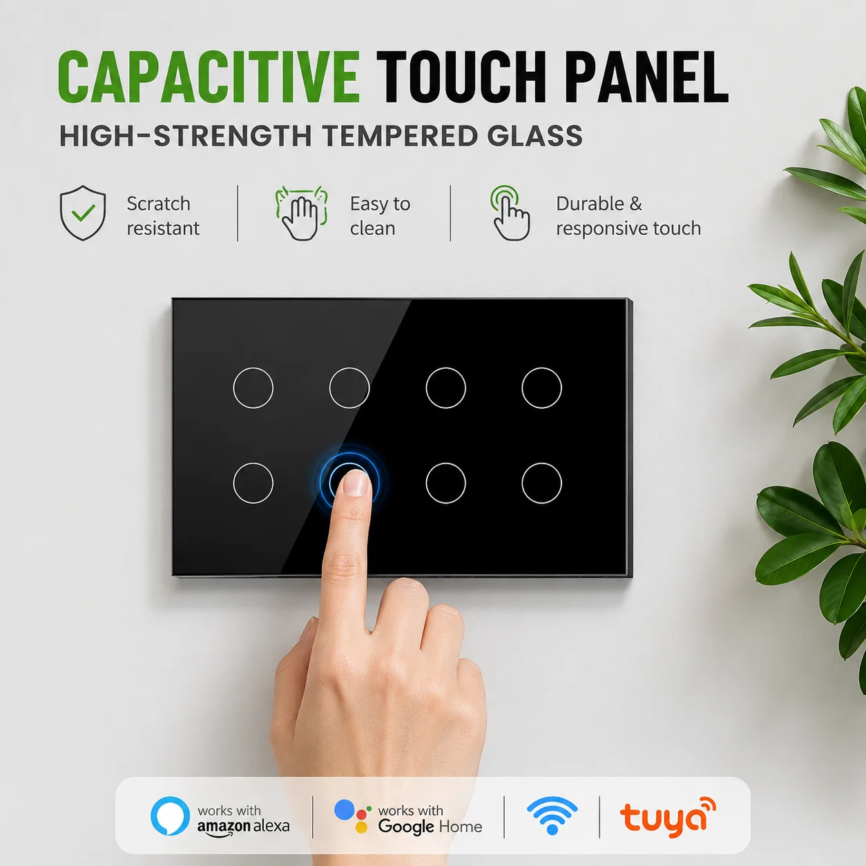 Melery 147 ZigBee Smart Light Switch TouchGlass Panel Wireless Interuptor 4/5/6 Gang Remote Control Alexa Google Home appliance - 5