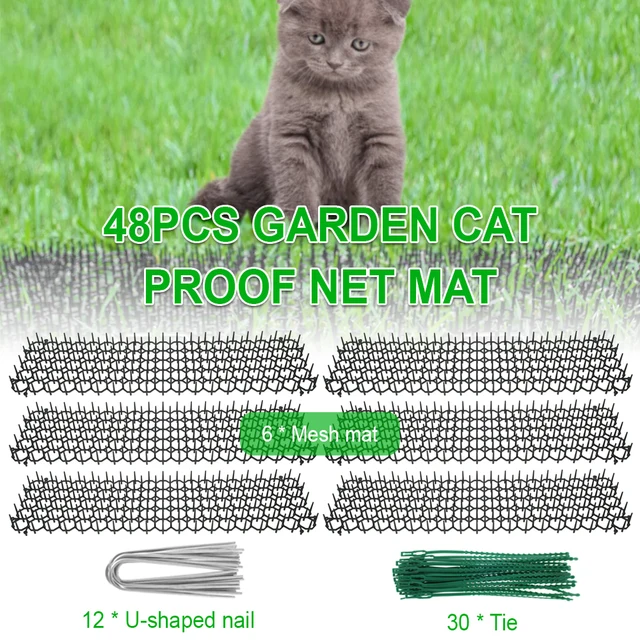 6/10Pcs Gardening Cat Scat Mat Repellent Mat Anti-Cat With Prickle Strips Spikes Straps Deterrent Keep Cat Dog Away Digging 3