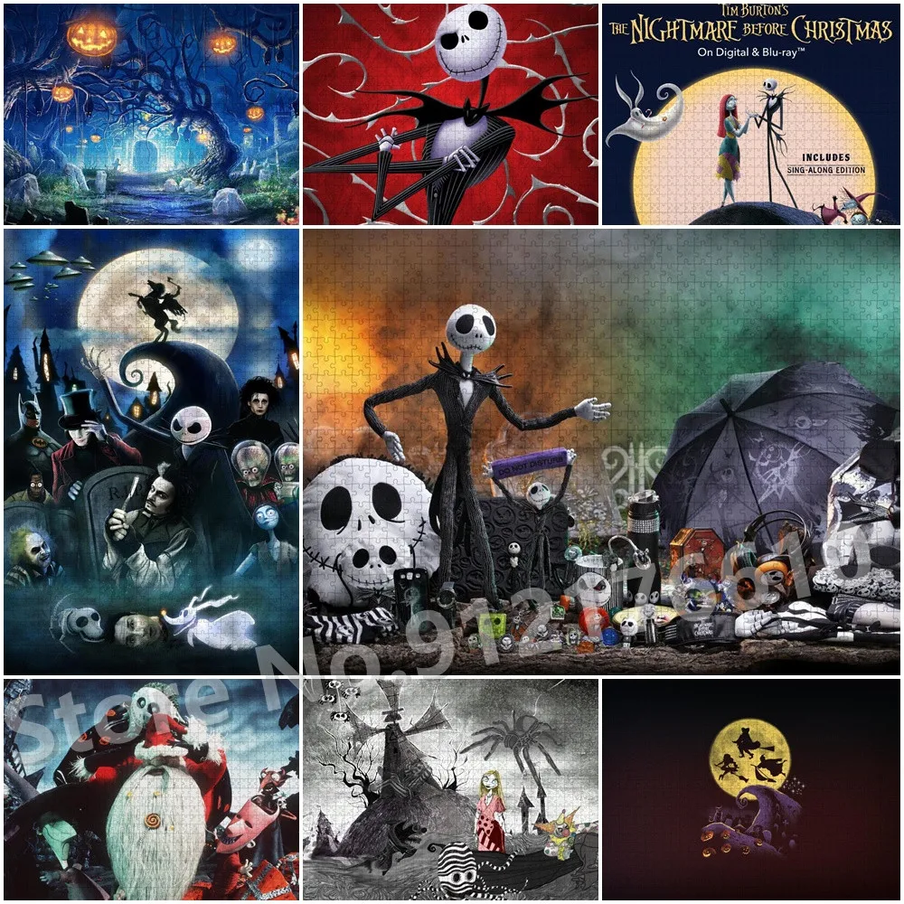 

The Nightmare Before Christmas Puzzle Disney Cartoon Movies 1000 Pieces Wooden Jigsaw Puzzles Educational Christmas Toys Gifts
