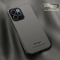 Luxury Leather Magnetic Anti - Drop Ultra - Thin Phone Case - Shockproof Bumper Cover for OPPO Reno15 F (GRAY)