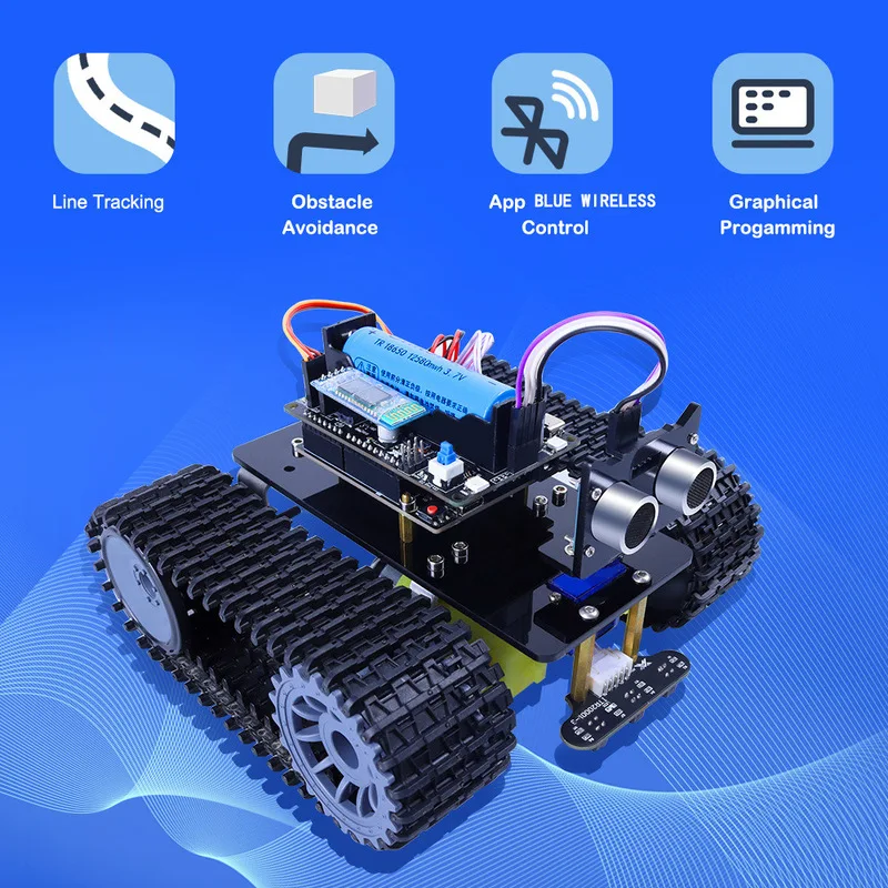AI 기술이 적용된 프로그래밍 가능한 지능형 로봇 교육 키트 RC 트랙 로봇 조립 세트 STEM 학습