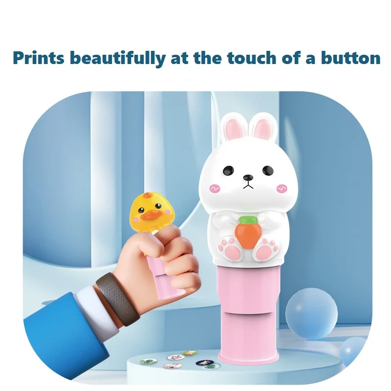 Children Magic Sticker Stamper Toy Arts And Crafts Fidget Toy With 200 Stickers Cartoon Refillable Sticker Stamper Creative Play