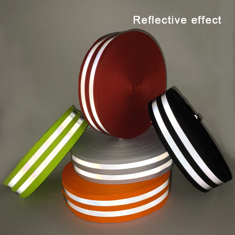 50mm wide safety reflective tape cloth woven tape for sewing reflective woven decorative strip, 3 meters long