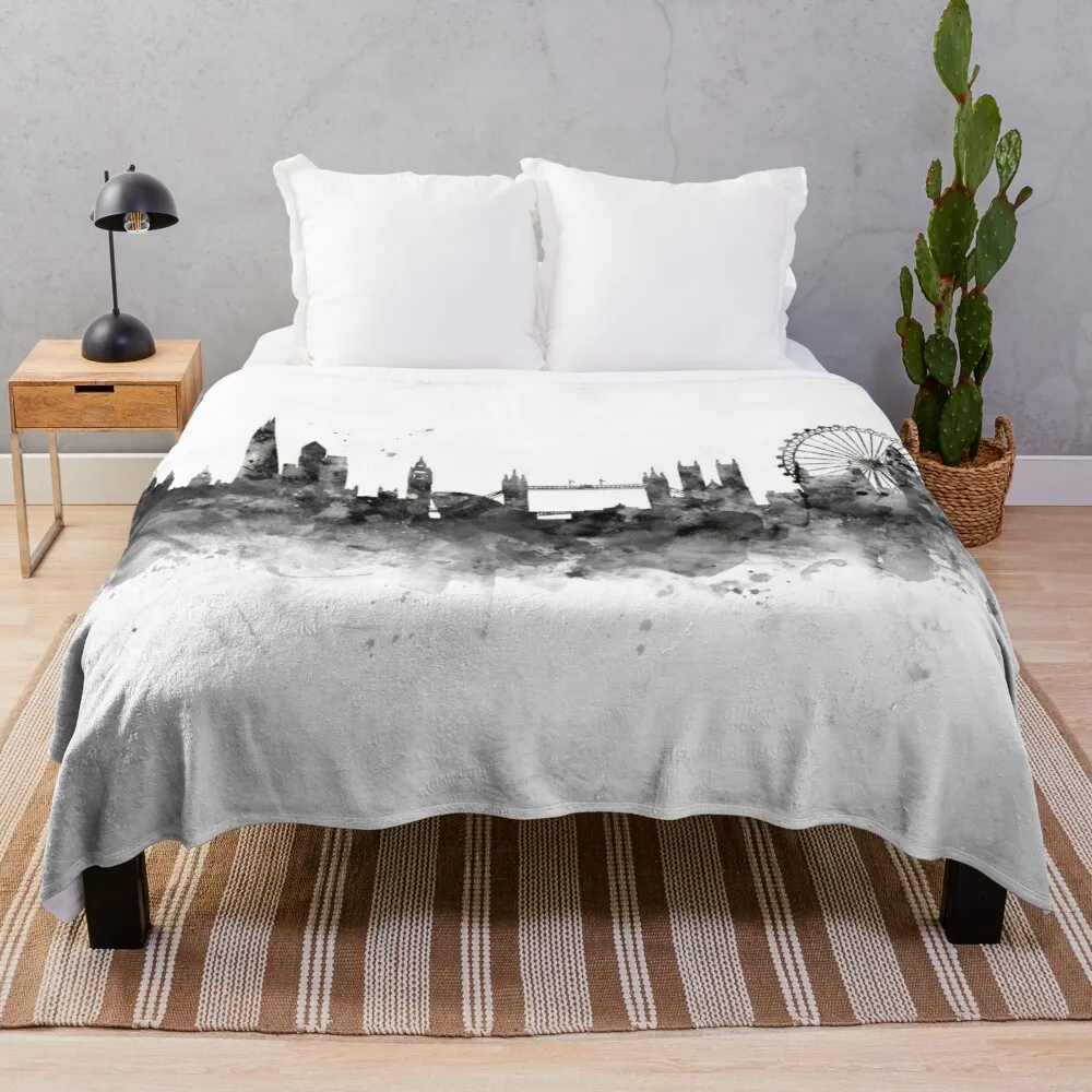 

London Skyline Throw Blanket Flannel Blanket
