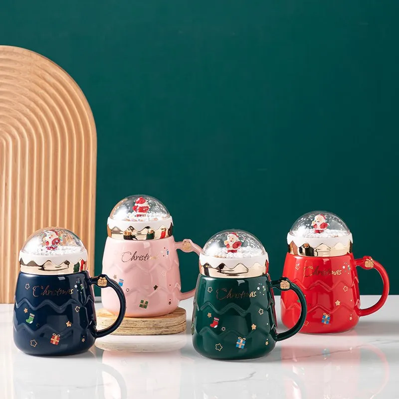 Christmas Santa Claus Straw Cup With Straw 500ml Double Wall Plastic Xmas  Cartoon Cute Glitter Tumbler Coffee Milk Mugs - Water Bottles - AliExpress