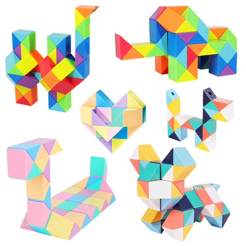 Explosive 72 segment Rainbow Morandi Versatile Magic Ruler for Children's Puzzle Power Folding and Transforming Magic Cube Stall 5