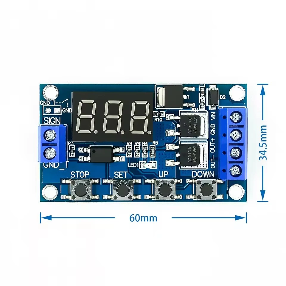 DC 12V 24V Dual MOS LED Digital Time Delay Relay Trigger Cycle Timer Delay Switch Circuit Board Timing Control Module 1-10Pcs