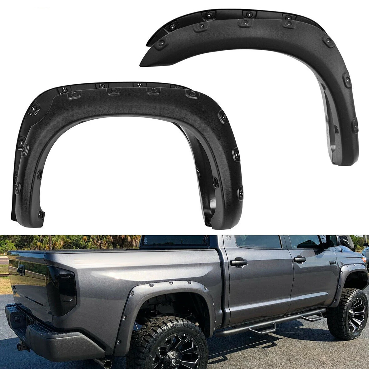 

Textured Pocket Bolt/Rivet Fender Flares Wheel Cover for 2007-2013 Tundra