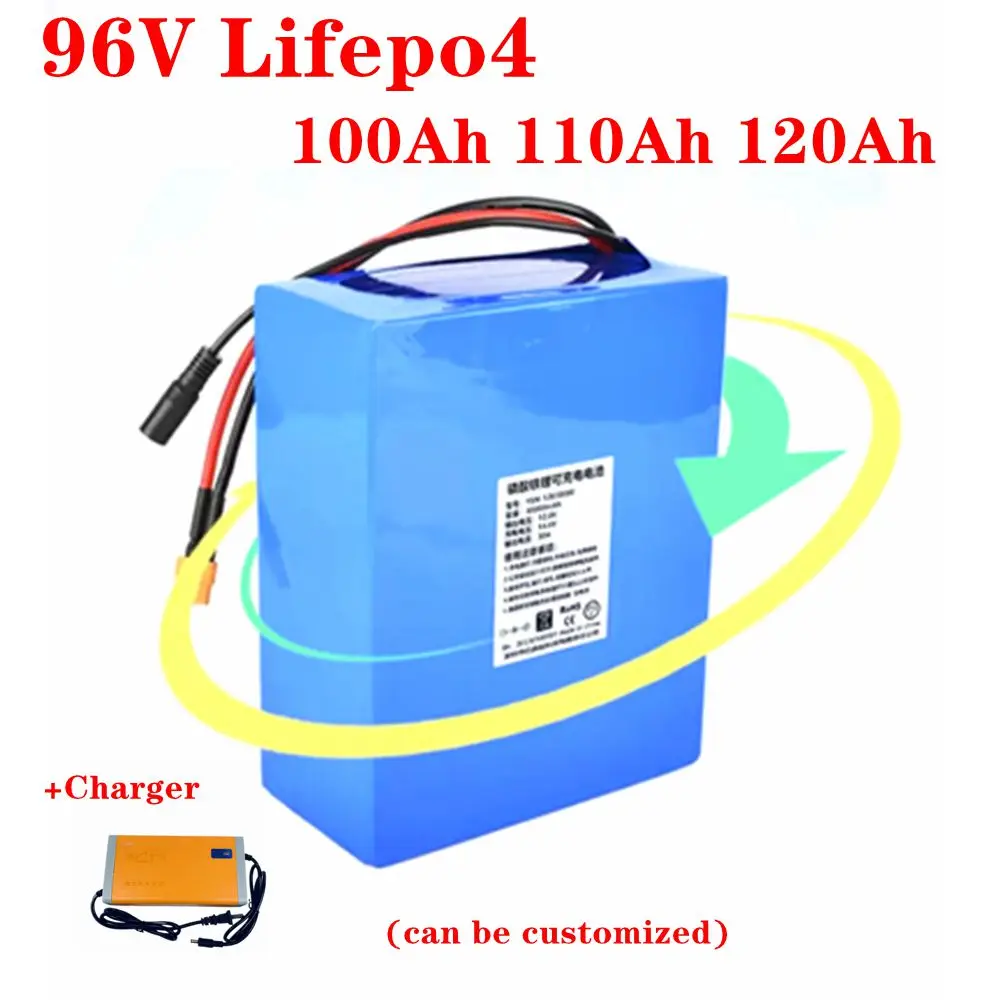 

Литий-Железный Аккумулятор Lifepo4 96 в 100 Ач 110ач 120ач LFP для туристических автомобилей, автофургонов, колес, E-truck, E-sweeper + зарядное устройство 10 А