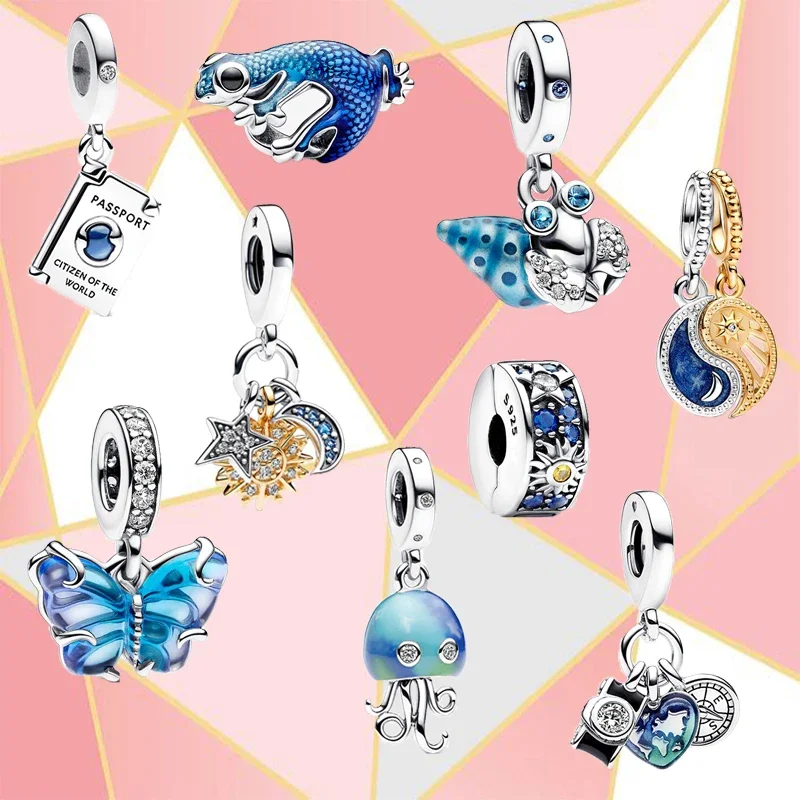 

925 Silver 2023 New Jewelry Charm Luminous Ocean Color Changing Jellyfish Moonlight Stars Sun Butterfly Romantic Gift