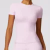 New Women Yoga Top Sport T Shirts Fitness Clothes Short Sleeve Yoga Shirt Gym Top Running Active Wear Sport Top