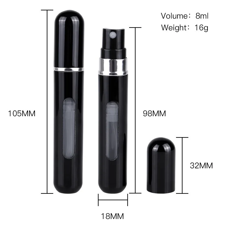 5/8ml Perfume Spray Bottle Mini Portable Refillable Aluminum