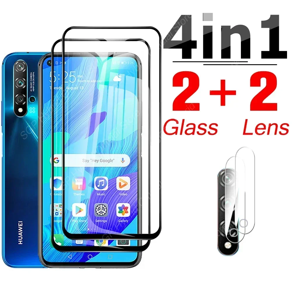 

Защитное стекло 4 в 1 для экрана Huawei Nova 5 T Nova5 5 T T5 Nova5t YAL-L21 L61 L71 L61D, закаленная пленка для объектива камеры