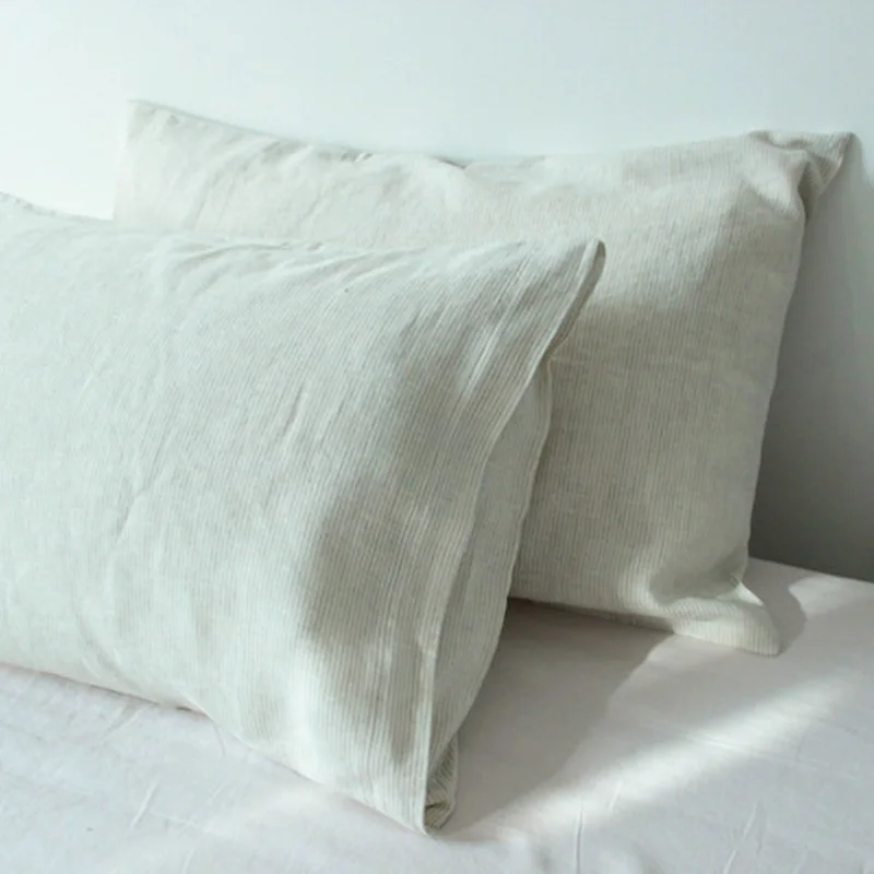 

1 шт. Новый Полосатый чехол для подушки из 100% чистого льна, чехол для подушки, чехол для дивана 48x74 см, креативный домашний декор, наволочка для подушки