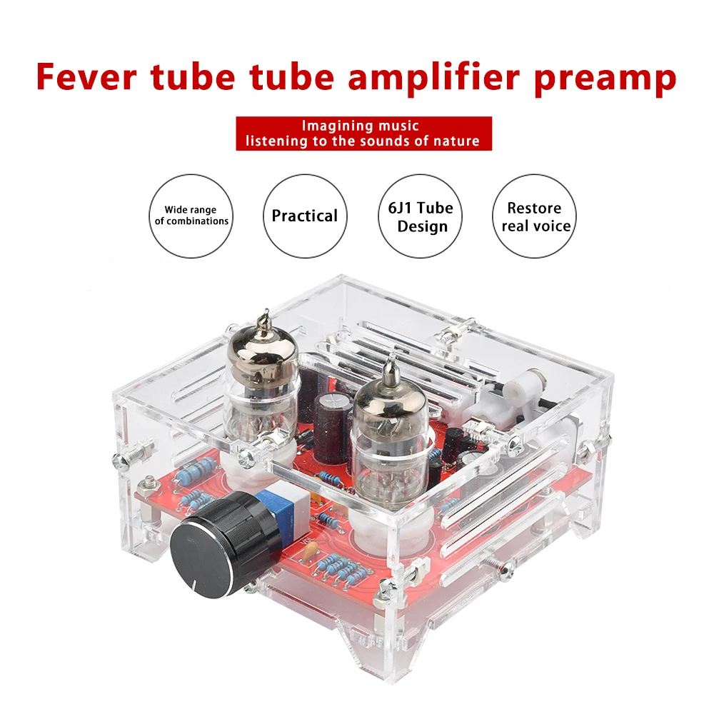 

XH-A201 Electron Tube Bile Machine Pre-Stage Plate Hifi Class A Tone Board Finished Power Amplifier Board with Acrylic Housing