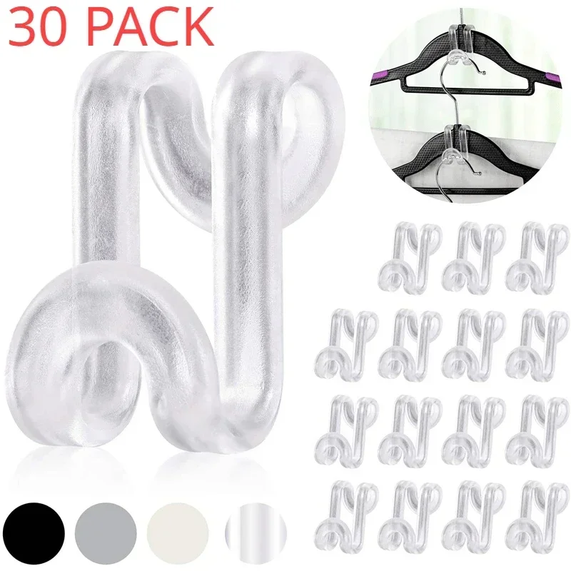 

Connector Hooks for Hanger,Transparent Stackable Clothes Hangers with Hooks,Hanger Extender Clips Space Saving,Outfit Organizer