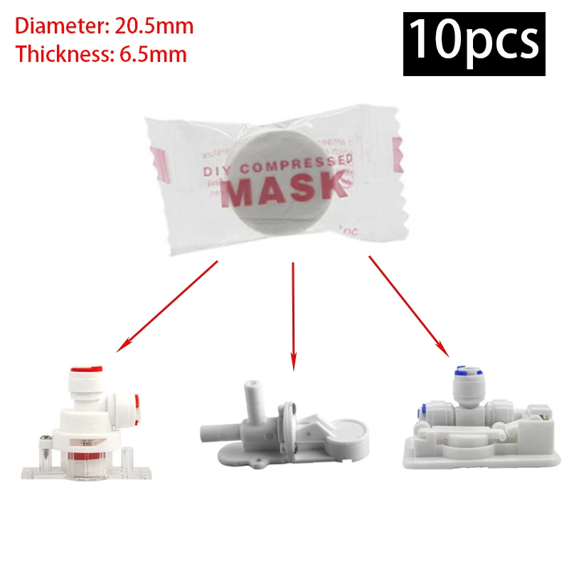 20.5x6.5mm Compressed Expanded Cotton For Reverse Osmos Water Leak Detector Sensor Cut Off Water 10pcs