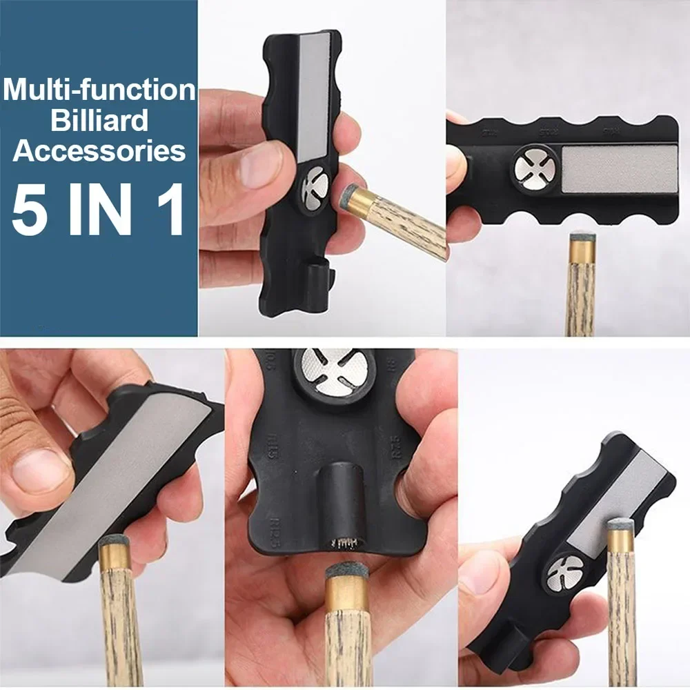 Billiard Cue Tips Grinding Tool Multifunctional Repair Sharpener Cue Head Cutting 8-In-1 Snooker Accessories Polishing Needling