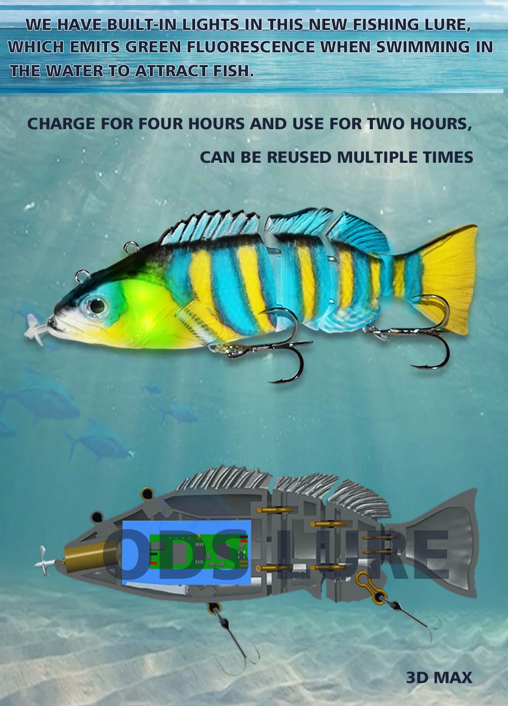 Robotic Swimming Lures Fishing Auto Electric Fishing Lure Bait Wobblers For  Swimbait USB Rechargeable Flashing LED light - AliExpress