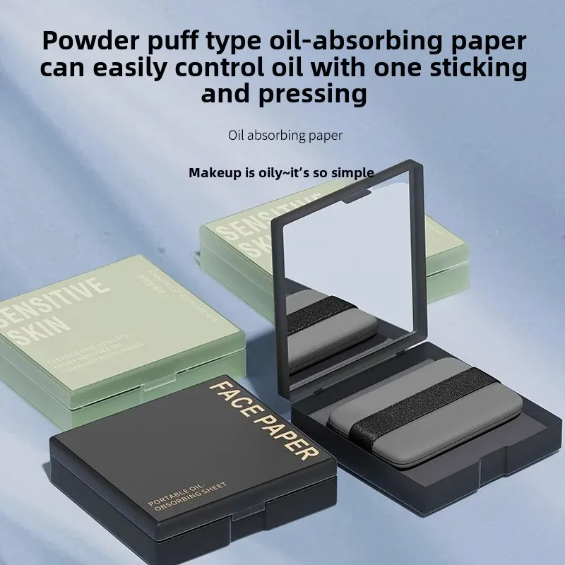 Portable Oil Absorbing Paper Towels Face Cleansing Pore Minimizing Mirror Box Bamboo Charcoal Green Tea Mirror Portable Oil Remo