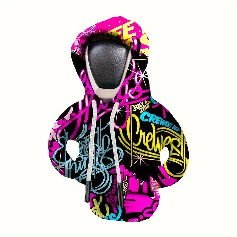 Hoodie-Style Plush Gear Shift Knob Cover Anti-Slip Protector Auto Accessories for Women Sedan SUV Interior