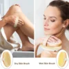 Handheld portable shower brush Natural Wooden Wet Dry Skin Body Bristle Brush Soft SPA Brush Bath Massager 3