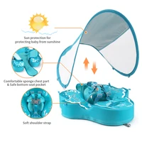 Kids Non-inflatable Swim Ring With Canopy Toddler Swimming Trainer Accessories Safety Pool Float Circle Bathing Buoyancy 2
