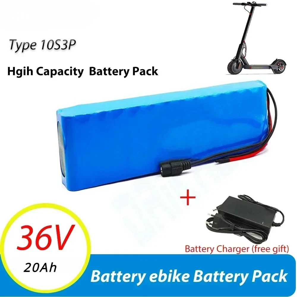 

10S3P 36V 20Ah battery ebike battery pack 18650 lithium-ion battery 350W 500W high-power electric scooter motorcycle scooter