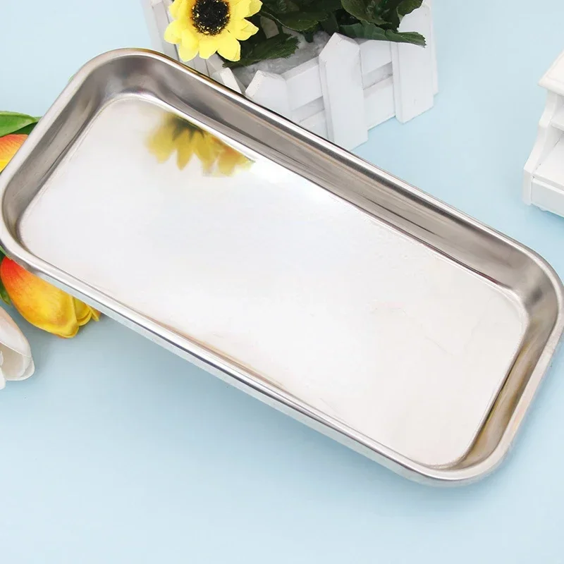 

1PC Stainless Steel Cosmetic Storage Tray Nail Art Equipment Plate Doctor Surgical Dental Tray False Nails Dish Tools