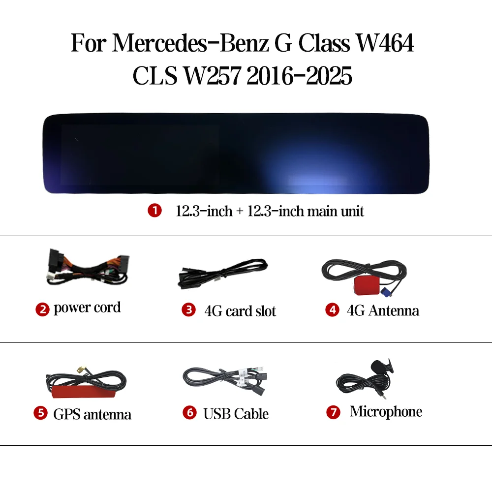 메르세데스 벤츠 G 클래스 W464 CLS W257 2018-2025 듀얼 LCD 계기판 디지털 대시보드 카플레이 오토라디오 내비게이션