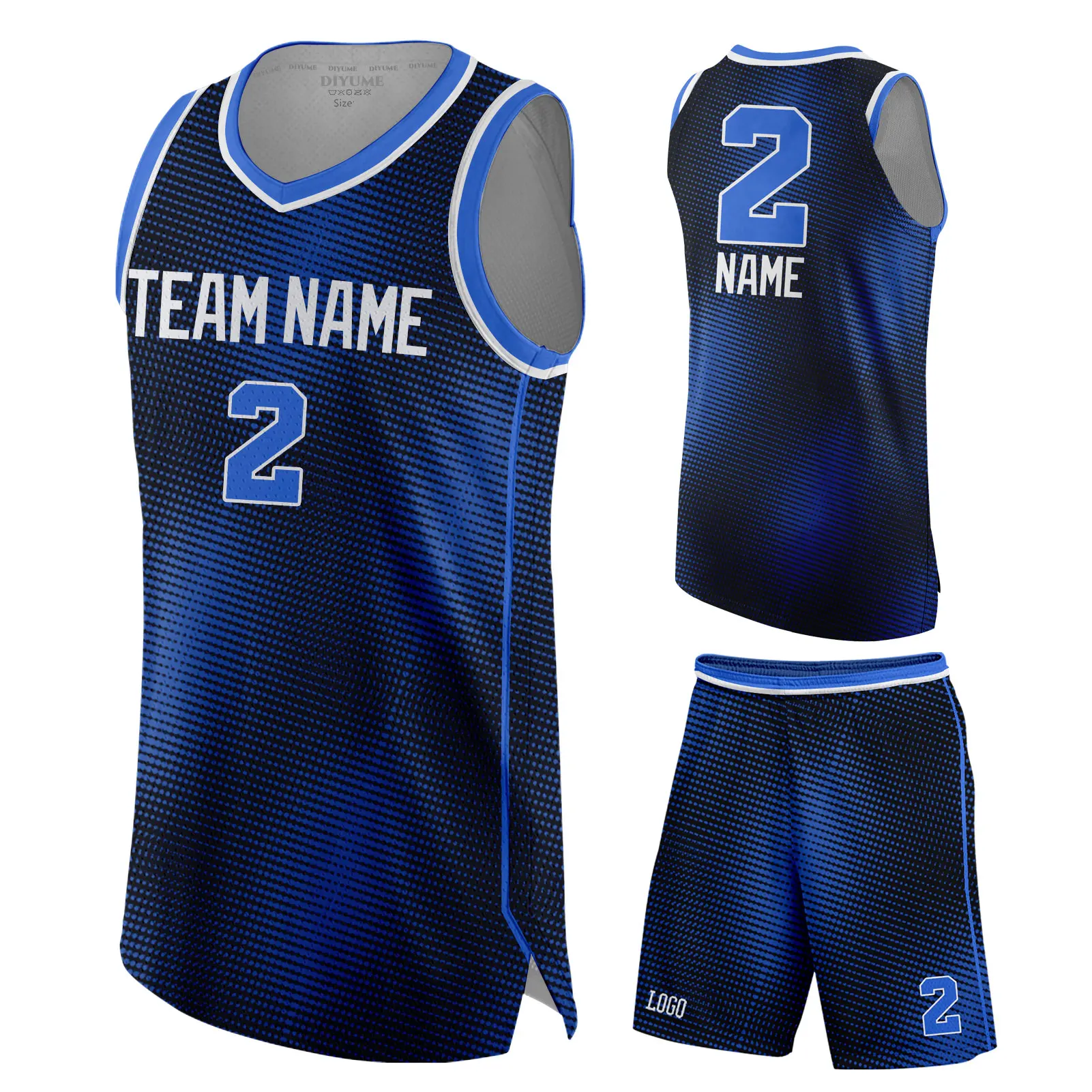 Men Youth Basketball Uniform Breathable Sleeveless T-shirts Shorts Team Uniforms Personalized Name Number