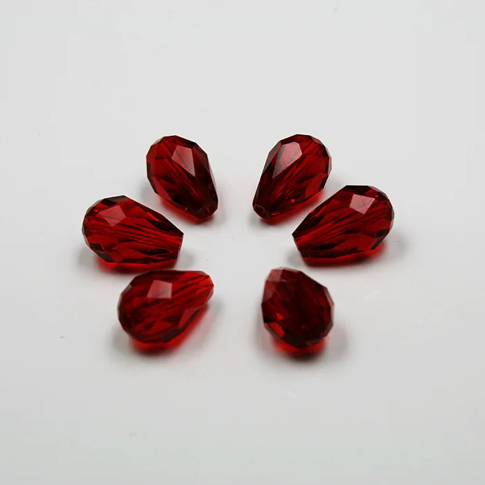 10 Stück Kristall-Perlen in Tropfenform, 8 x 11 mm, Glas, lose Abstandshalter, runde Perlen für DIY-Schmuckherstellung, 9 verschiedene Farben – Detail 4