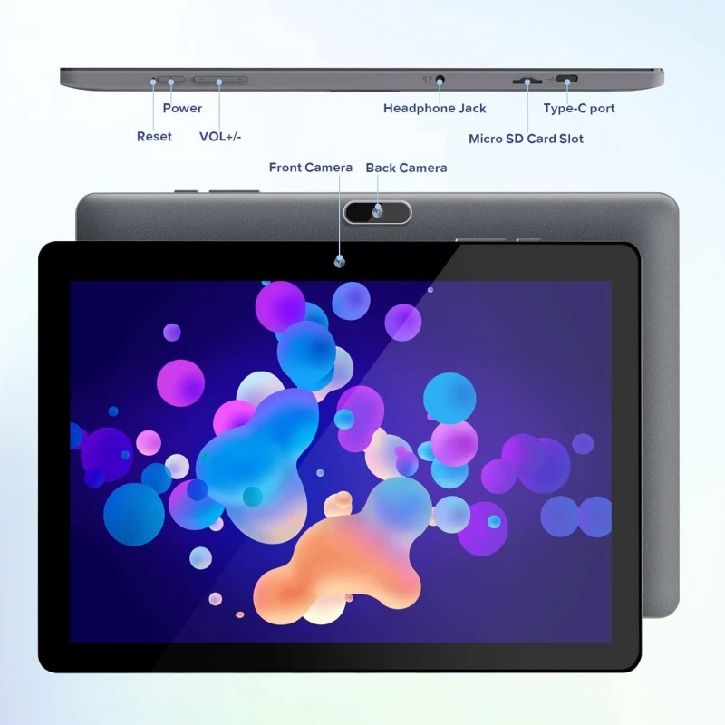 Meilleures ventes : Tablette PC E10 10,1 pouces Android 13 Type-C 4 Go de RAM 64 Go de ROM Processeur Allwinner A133 Quad-Core 1,4 GHz Double caméra_voghion.com