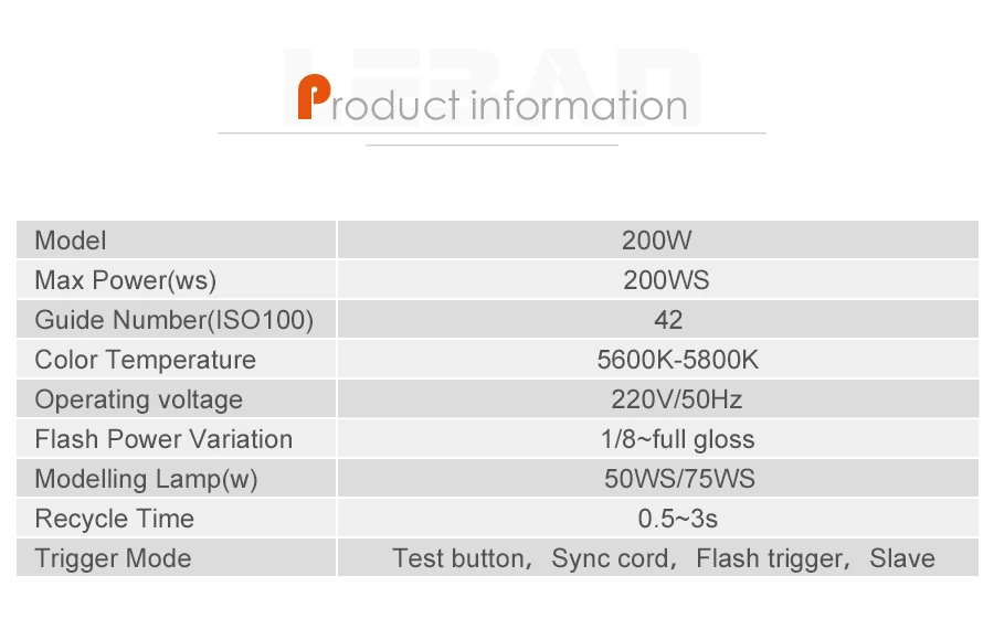 Godox 200W Mini Studio Flash Monolight Photography Photo Studio Strobe Flash Lig