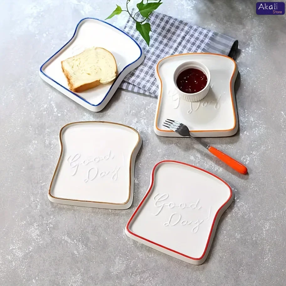 Dessert Bread Plate Ceramic Breakfast Plate for Steak Pasta Sushi Household Kitchen Serving Platter