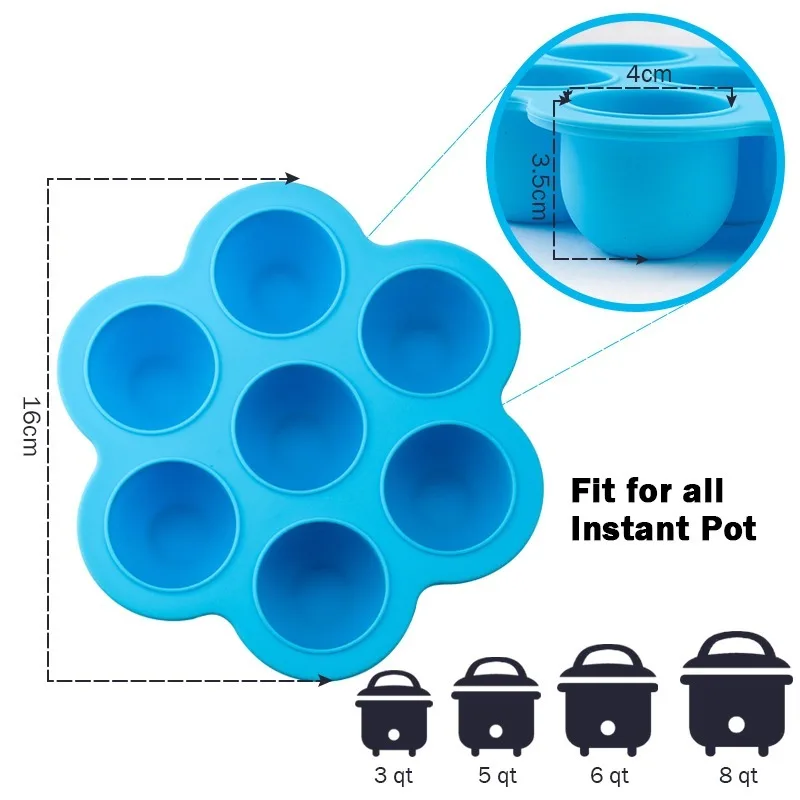 7 Holes Reusable Silicone Baby Food Freezer Tray Crisper Egg Bite Mold BPA  Free Storage Baby Food Storage Containers With Lid - AliExpress