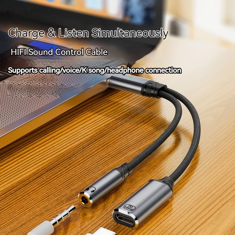 2IN1 USB 타입 C 케이블 어댑터 PD 100W 고속 충전 10Gbps OTG USB-C 3.5MM 이어폰 컨버터 (맥북 프로, 휴대폰, 태블릿용)