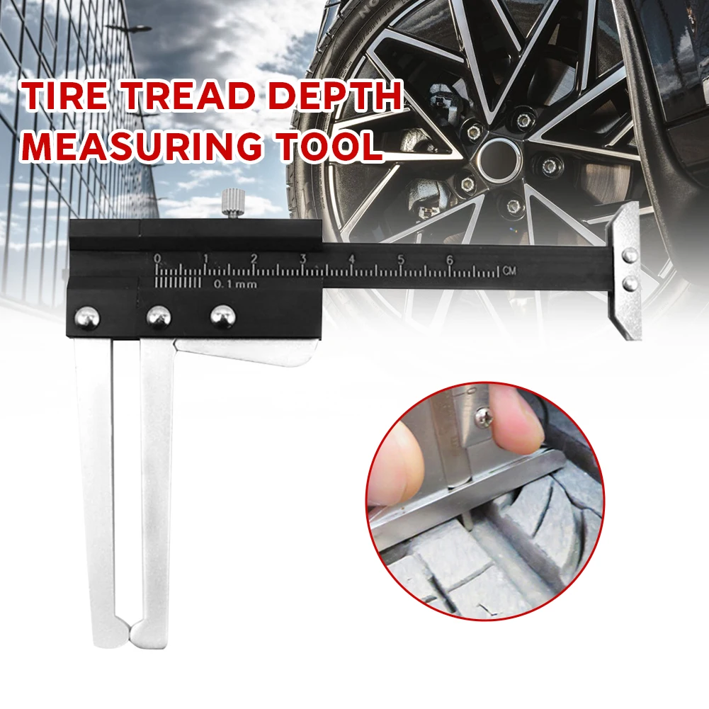 Caliper Brake Disc Thickness Measuring Tool Tire Tread Depth Gauge