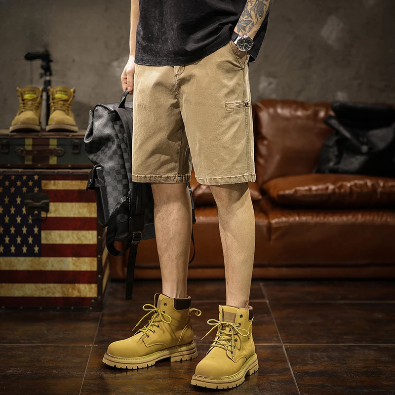 

Summer hipster pants thin cool casual denim five point shorts men's straight leg loose new horse pants medium trousers