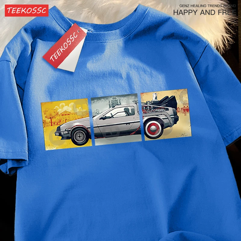 Zurück In Die Zukunft Film Auto T Shirt Herren Cartoons Lose Menswear Baumwolle Sommer T Shirts Hip Hop Übergroßen Kurzarm Paar – Detail 19