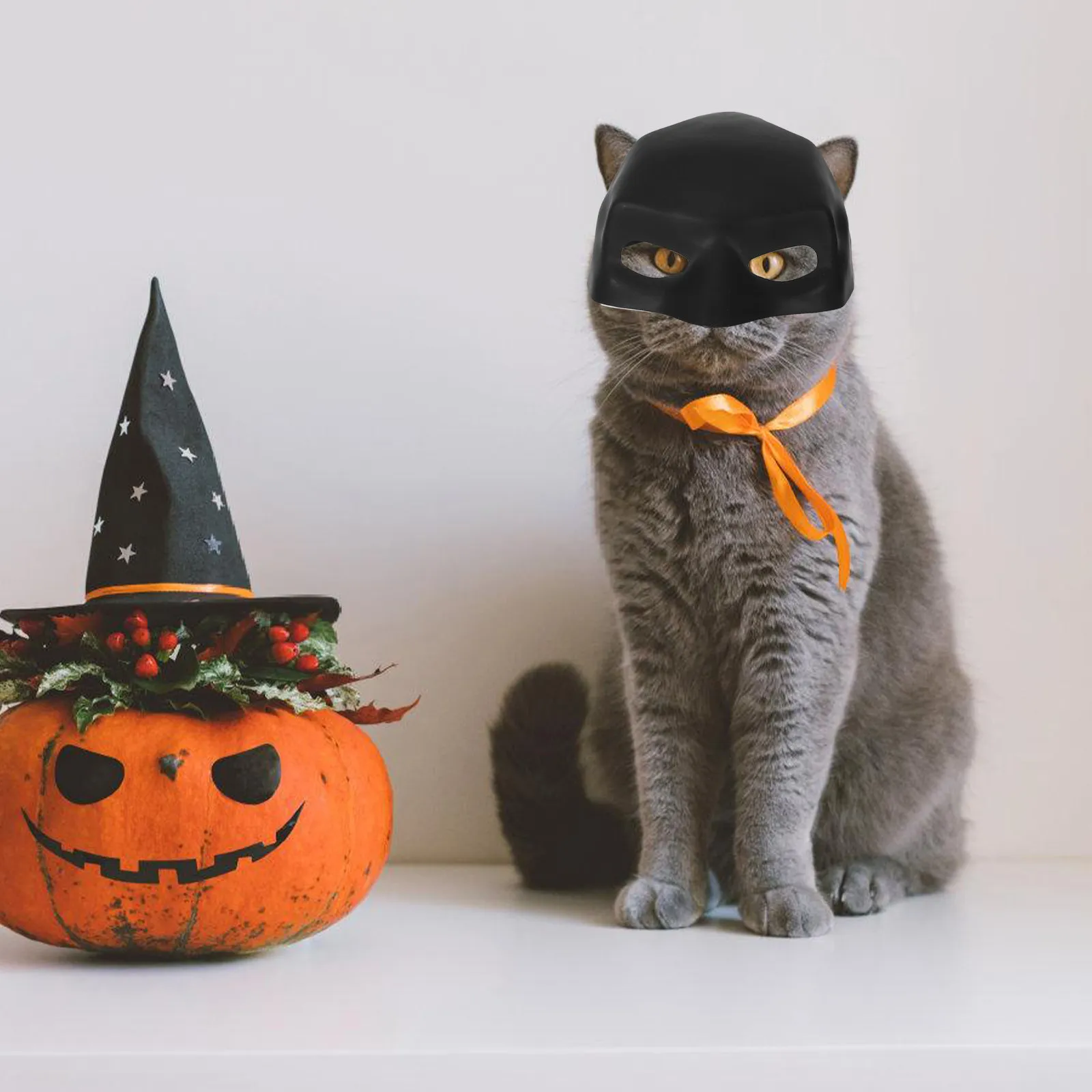 2 Pcs 고양이 박쥐 마스크 할로윈 의상 액세서리 고양이 코스프레 모양의 애완 동물 모자 카니발 모자