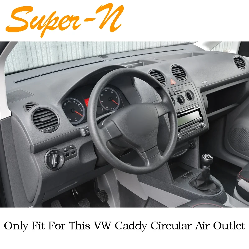 Tutto Argento Refit Auto Anteriore Interno Cruscotto Uscita Aria A/C Turbo Condizionata Vent Per VW Caddy Refit Auto 2003-2014 - immagine 2