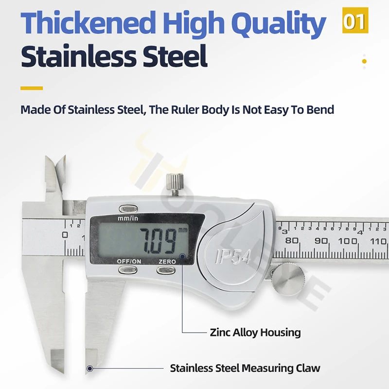 IP54 Stainless Steel Digital Calipers Pachymeter Measuring Tools Carpenter Tools Electronic Caliper Metal Vernier Ruler
