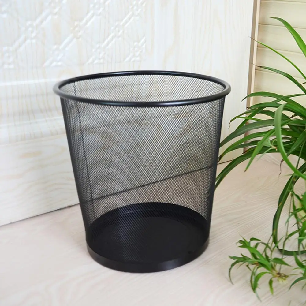 Mesh Trash Bin Paper Basket Office Rubbish Waste Holder Can Trash Can Household Bathroom Toilet Bedroom Living Room Waste Bins